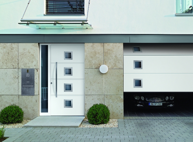 Подъемно-секционные стальные гаражные ворота Hormann LPU 40 серии Design